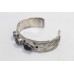 Bangle Bracelet Kada 925 Sterling Silver Black Onyx Gem Stone Engrave Women C202